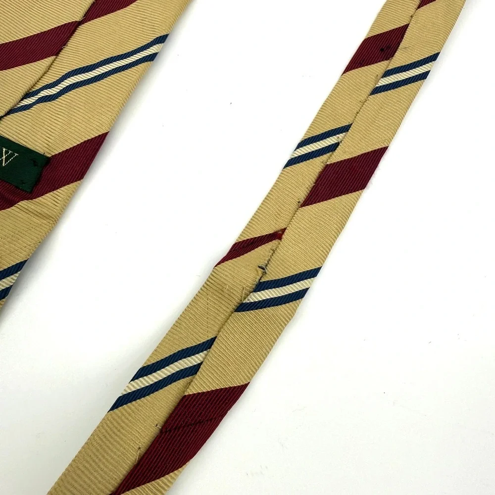 J. Crew Silk Yellow Blue Stripe Men Neck Tie Made USA Career Professional Preppy